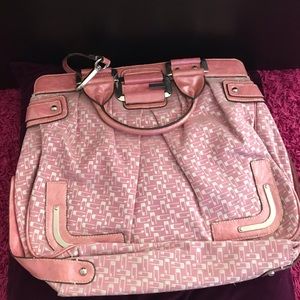Guess pink silver bag spacious shoulder/cross bag